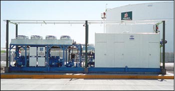 Vapor recovery refrigeration system used during gas processing. 